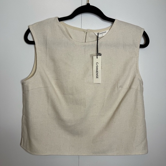 Commense Linen Blends Casual Pants Set Khaki Small NWT - Picture 3 of 16